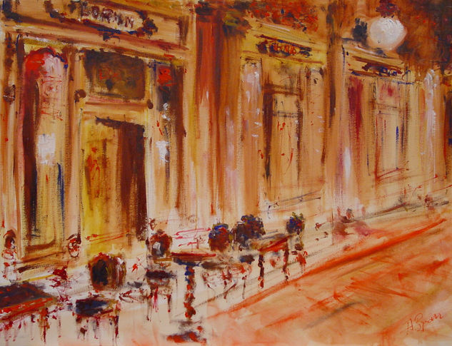 Cafe Florian Oil Canvas Landscaping