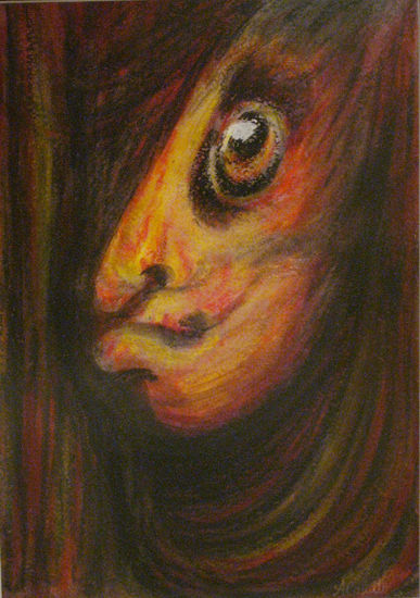 las vetas de la madera Pastel Paper Figure Painting