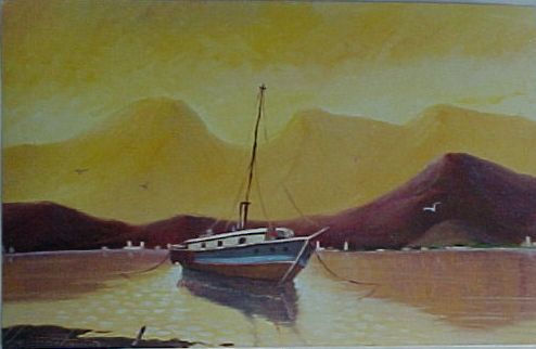 Marina VII Oil Canvas Marine Painting