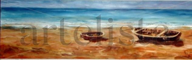 esqueleto de barca Oil Canvas Landscaping