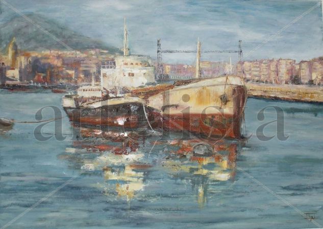 portugalete Oil Canvas Landscaping