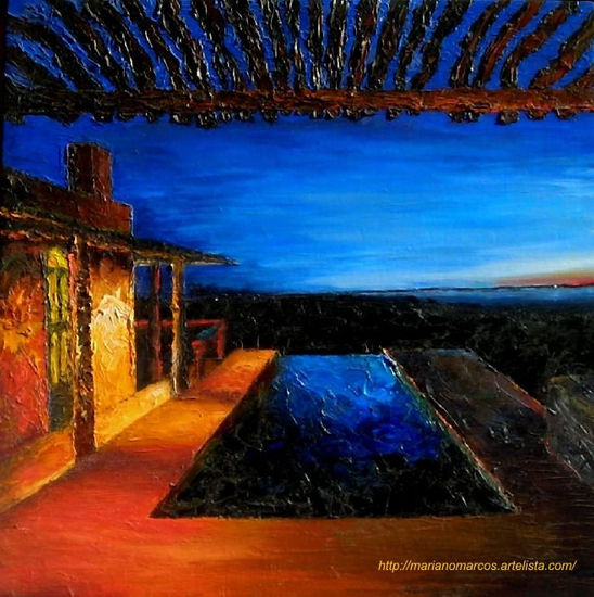 desde el living al óleo Oil Canvas Landscaping