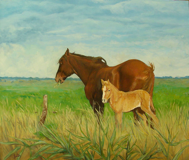 caballos Oil Canvas Animals