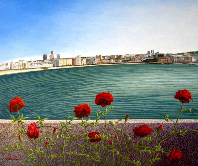 Terraza imaginaria con flores3 (Playa del Orzán)