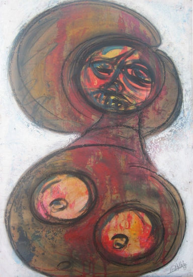 Maternal Mixed media Panel Figure Painting