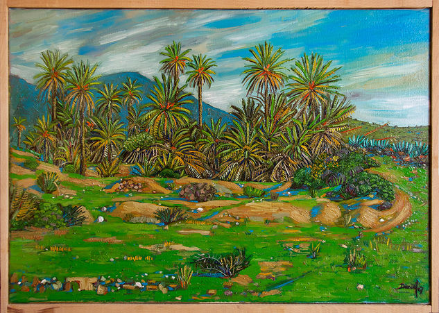 Oasis de palmeras Oil Canvas Landscaping