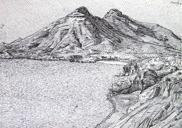 Los Escullos con los Frailes II Tinta Papel Paisaje