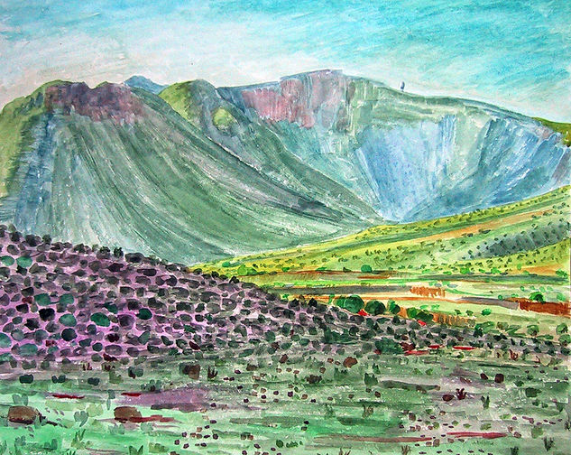 El cerro de Majada Redonda Watercolour Paper Landscaping