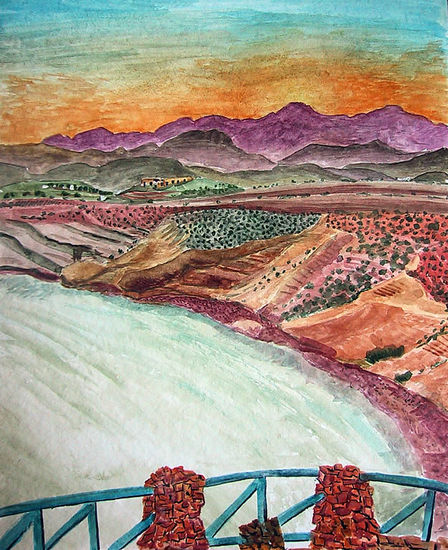 El fondeadero de la Isleta Watercolour Paper Marine Painting