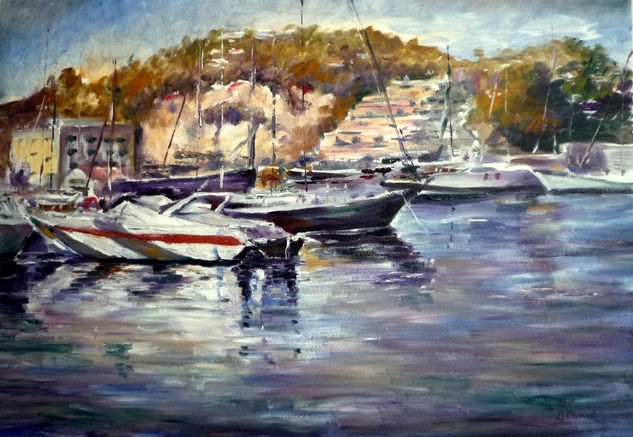 Puerto deportivo Oil Canvas Marine Painting