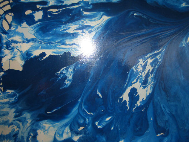 derrame in blue Oil Canvas