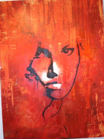 Blood Cut Media Mixta Lienzo Figura