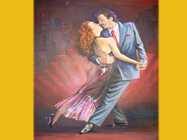 Beso de tango Oil Canvas Portrait