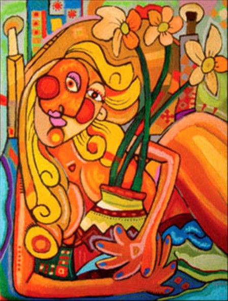 la mujer del jarron