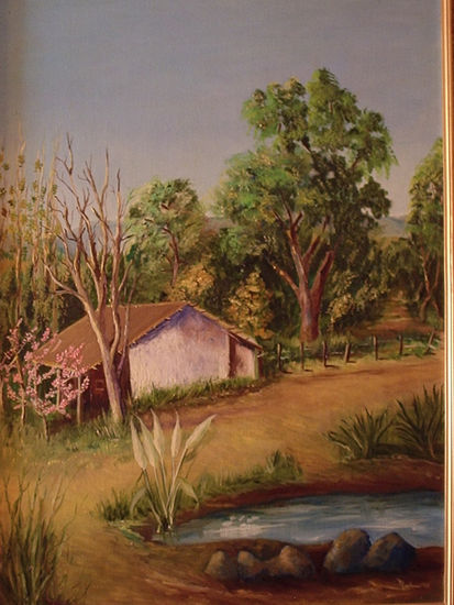 Mi sueño, la casa de campo. Oil Canvas Landscaping