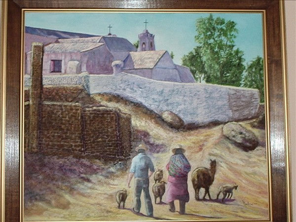 Iglesia de Chiu Chiu Oil Canvas Landscaping