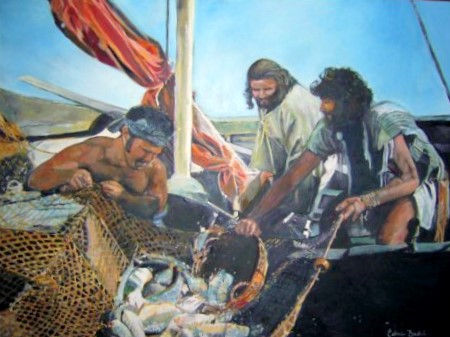 Pesca Maravilhosa Oil Canvas Figure Painting