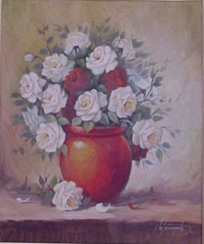 Rosas I Oil Canvas Floral Painting