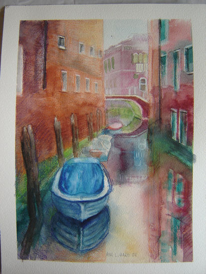 Canal veneciano Watercolour Paper Landscaping