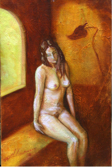 "Soledad" Mixed media Canvas Nude Paintings