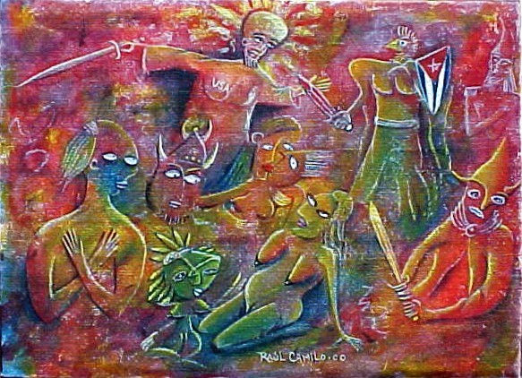 Encuentro II Acrylic Canvas Figure Painting