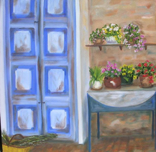 mesa con flores