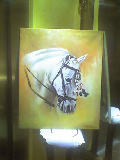 retrato de caballo Oil Canvas Portrait