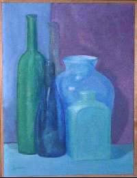 Bodegón azul Oil Panel Still Life Paintings