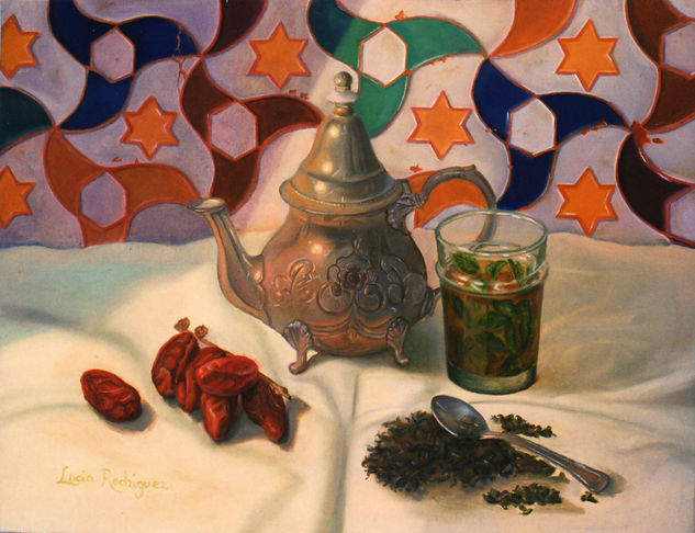 Té marroquí Oil Canvas Still Life Paintings