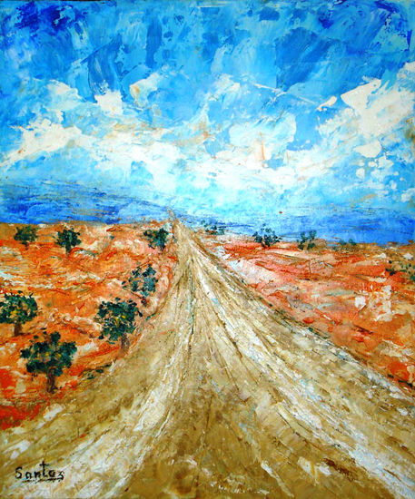 Camino de La Mancha Oil Panel Landscaping