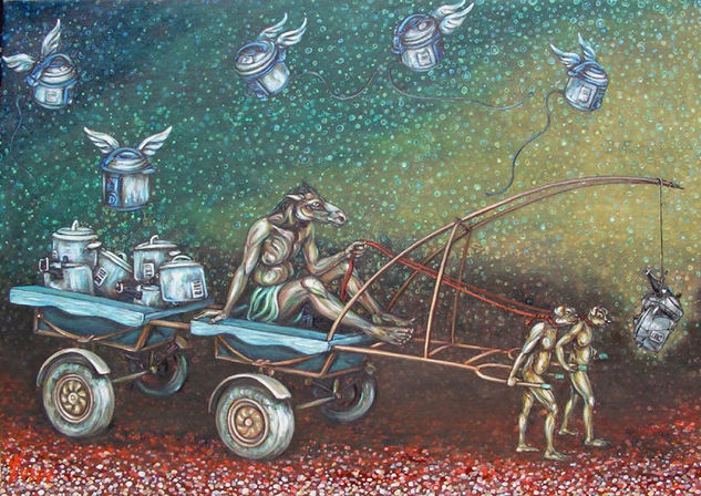 La aparición, de la serie coches y carnada Oil Canvas Figure Painting