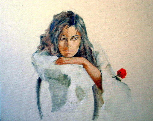 Pensamiento Oil Canvas Portrait