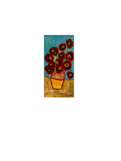 FLORES ROJAS Acrylic Canvas Floral Painting