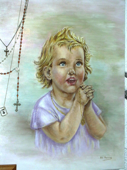 Niño Jesús Oil Canvas Portrait