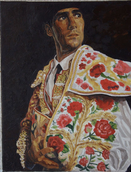 Torero Óleo Lienzo Figura