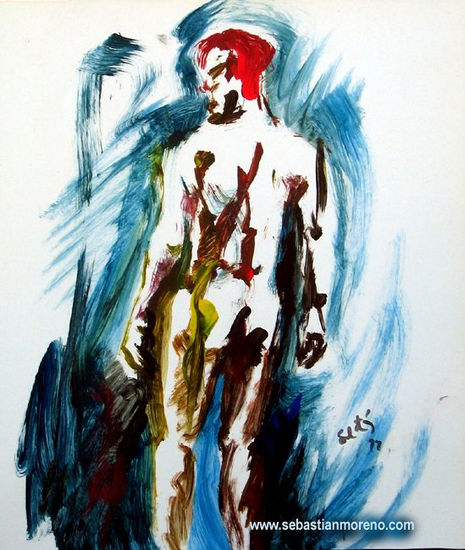 En pendiente Acrylic Paper Nude Paintings