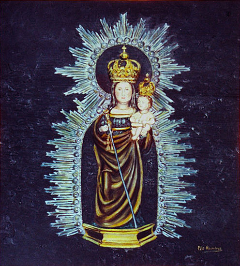 Virgen de los Remedios Óleo Lienzo Figura