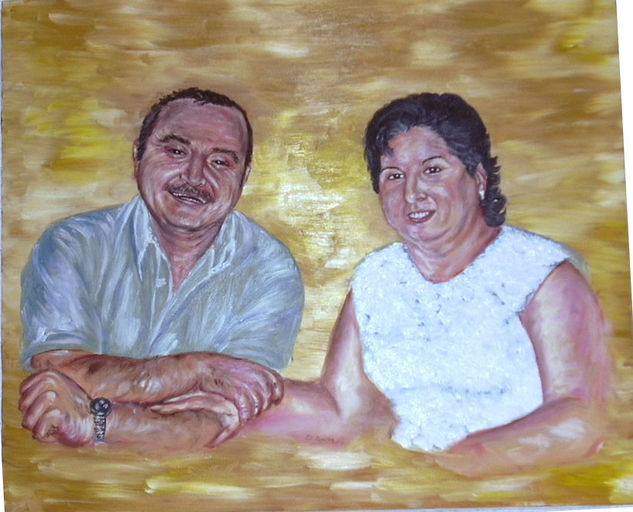 Mis padres Óleo Lienzo Retrato