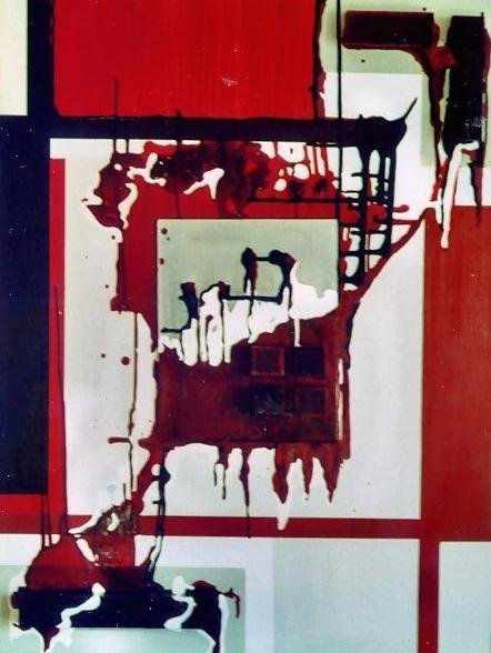 Rojo, blanco, negro y gris