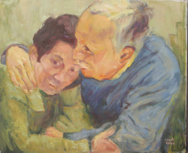 pareja abrazandose Oil Canvas