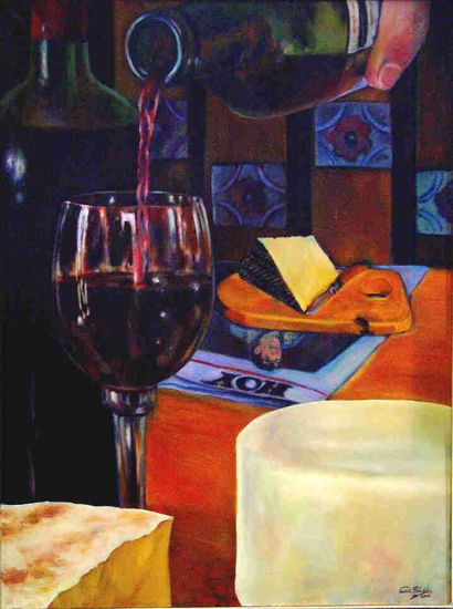 Exquisiteces y el periodico del dia. Oil Canvas Still Life Paintings