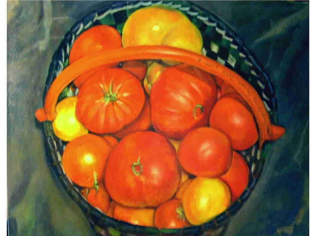 Tomates Hurdanos 1. colección C.Russo Stagnetto. Oil Canvas Still Life Paintings