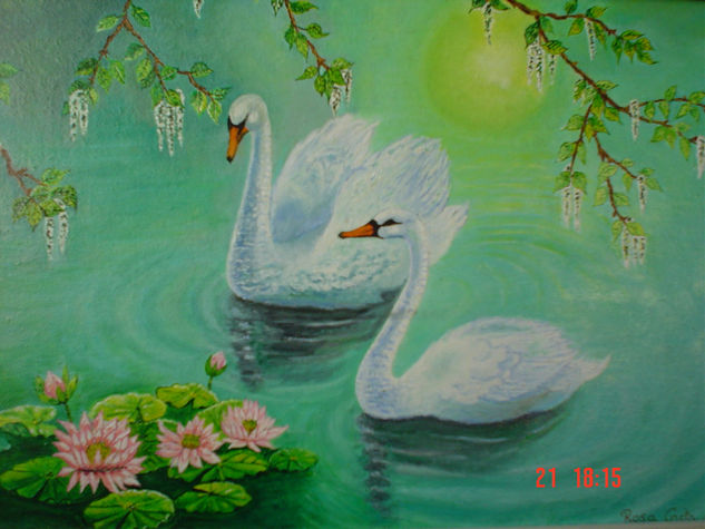 cisnes Oil Panel Animals