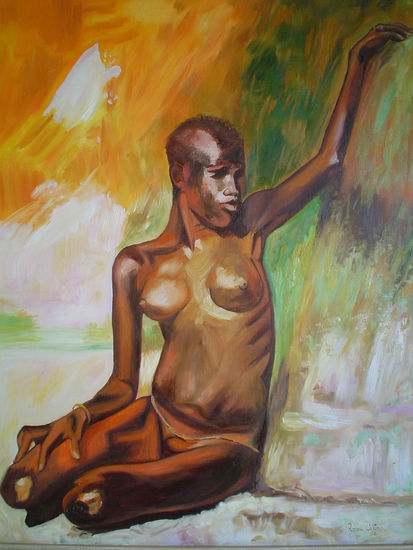 mujer africana Oil Canvas Figure Painting