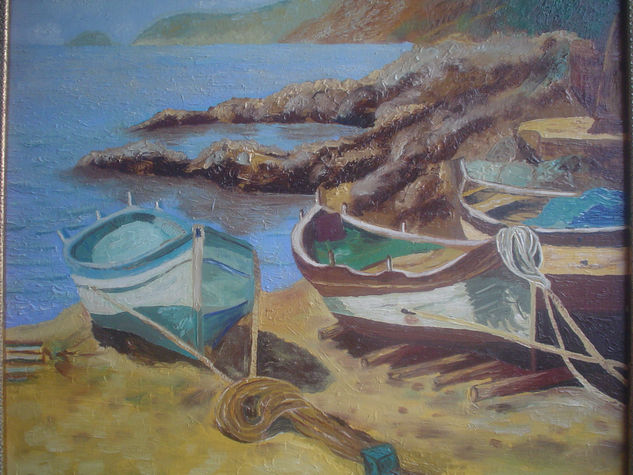 barcas varadas Oil Canvas Marine Painting