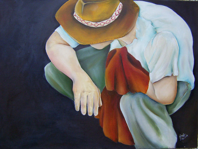 hombre de campo Oil Canvas