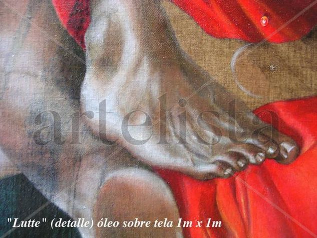 Lutte (detalle) Oil Textile Nude Paintings