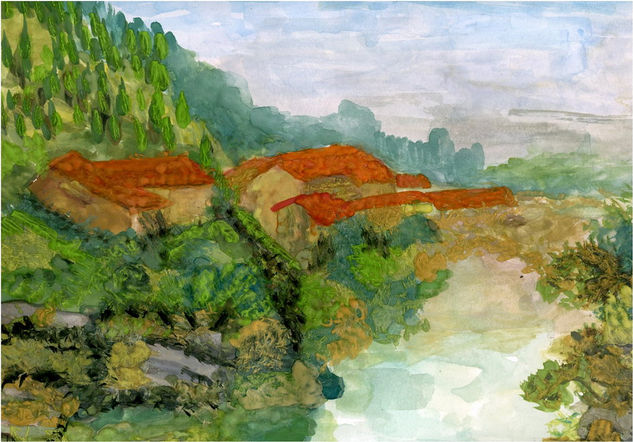 Entre casas Watercolour Paper Landscaping