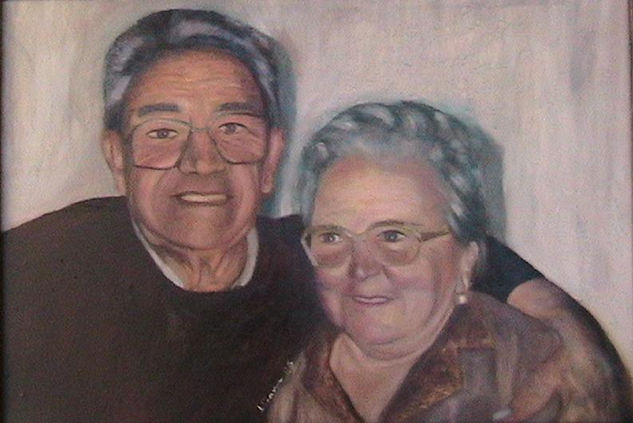 MIS PADRES Oil Canvas Figure Painting