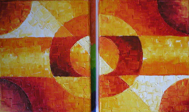 Circulos de Otoño Naranja Oil Canvas